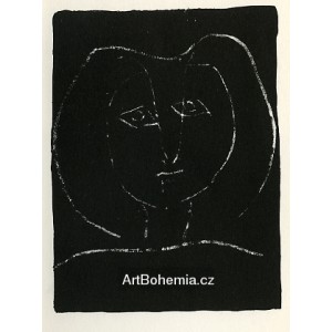 Tête de femme stylisée, fond noir (Stylized woman´s head) (2.11.1945)