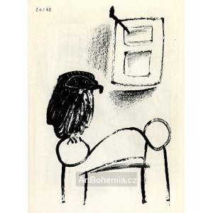 Le Hibou au fond blanc (Owl with white background) (20.1.1947)