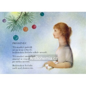 Prosinec - Dívka u vánočního stromku