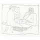 Homme et femme nue tenant un linge (Les Métamorphoses d´Ovide)