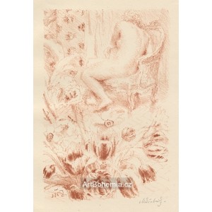 Tulipány a ženský akt v křesle, opus 351