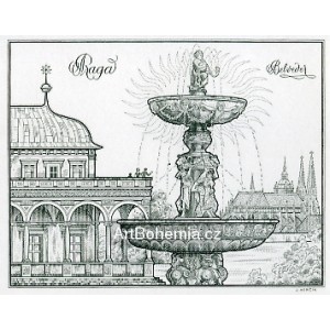 Praga - Zpívající fontána a Belvedere