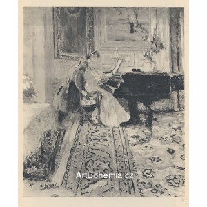 Mme Fontaine au piano et sa fille