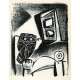 Le Hibou au fond blanc (Owl with white background) (20.1.1947)