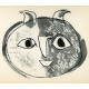 Le Hibou au fond blanc (Owl with white background) (20.1.1947)
