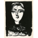 Tête de femme stylisée, fond noir (Stylized woman´s head) (2.11.1945)