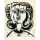 Tête de femme stylisée, fond noir (Stylized woman´s head) (2.11.1945)