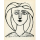 Tête de femme stylisée, fond noir (Stylized woman´s head) (2.11.1945)