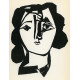 Tête de femme stylisée, fond noir (Stylized woman´s head) (2.11.1945)