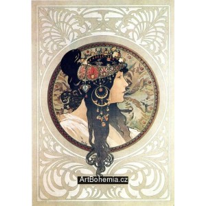 Byzantská hlava - Tmavovláska (1897)