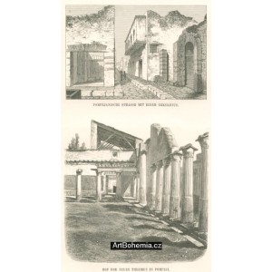 Pompejanische Strasse mit einem Erkerhaus