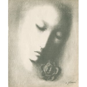 Ženská tvář s růží, opus 241