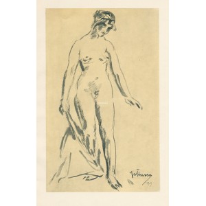 Akt ženy odkládající si šaty (1919)