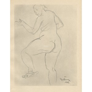 Studie aktu ženy zezadu (1919)