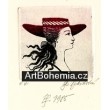 Profil dívky v širokém klobouku - PF 1985 Olga Vychodilová