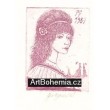 Dívčí hlava s růží ve vlasech - PF 1987 Olga Vychodilová