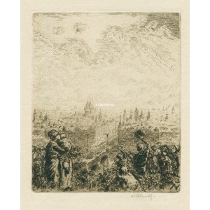 Staré Město pražské z Letné (Praha 1920)