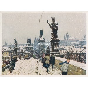 Karlův most a Hradčany v zimě