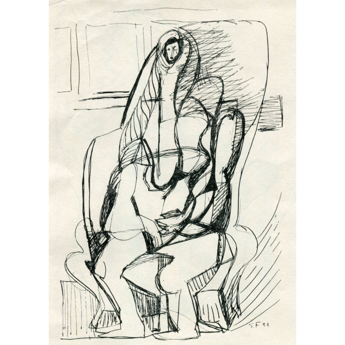 Kubistický ženský akt v lenošce (1930)