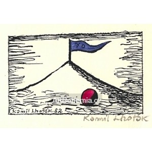 Koule a kopec s vlajkou sedmdesátin (poděkování k sedmdesátinám)