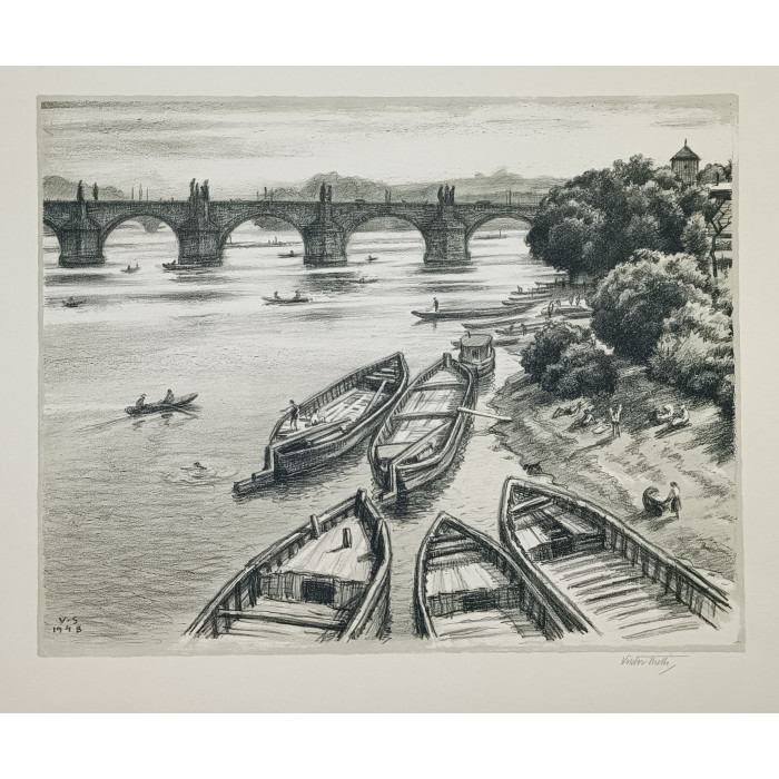 Nákladní lodi na Vltavě