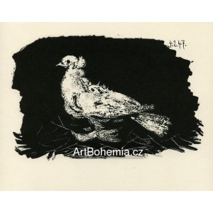 Taube auf schwarzem Grund, 4.2.1947 (Holubice)
