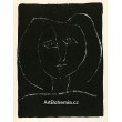 Tête de femme stylisée, fond noir (Stylized woman´s head) (2.11.1945)