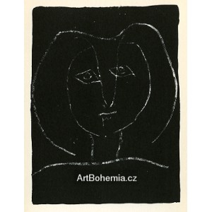 Tête de femme stylisée, fond noir (Stylized woman´s head) (2.11.1945)