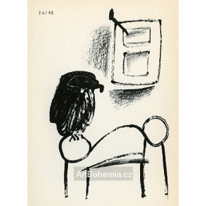Le Hibou au fond blanc (Owl with white background) (20.1.1947)