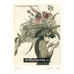 Čtenářka s květinovým kloboukem