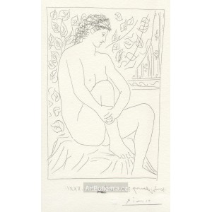 Femme nue assise devant un rideau (Suite Vollard) (1931), opus B.137