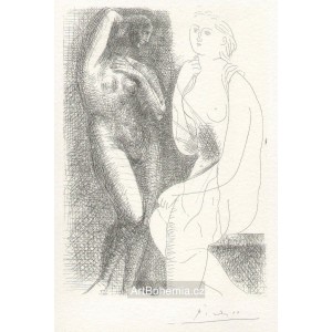 Femme nue devant une statue (Suite Vollard) (1931), opus B.139