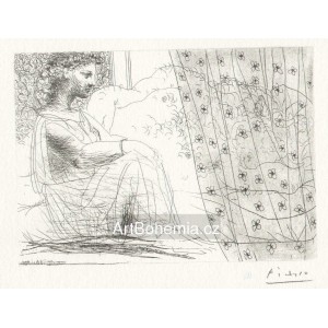 Minotaure endormi contemplé par une femme (Suite Vollard) (1933), B.193
