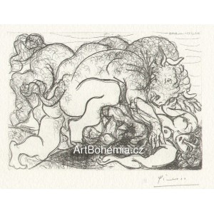 Minotaure attaquant une Amazone (Suite Vollard) (1933), opus B.195