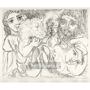 Minotaure, buveur et femmes (Suite Vollard) (1933), opus B.200