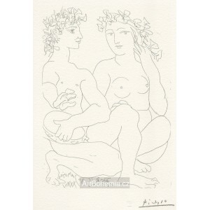Jeune couple accroupi (Suite Vollard) (1934), opus B.212