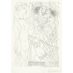 Rembrandt et femme au viole (Suite Vollard) (1934), opus B.214