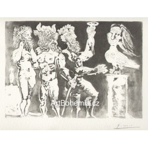Personnages masqués et femme oiseau (Suite Vollard) (1934), opus B.227